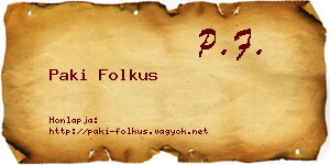 Paki Folkus névjegykártya